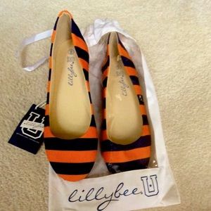 Lillybee U Auburn Flats Orange and Blue Size 9